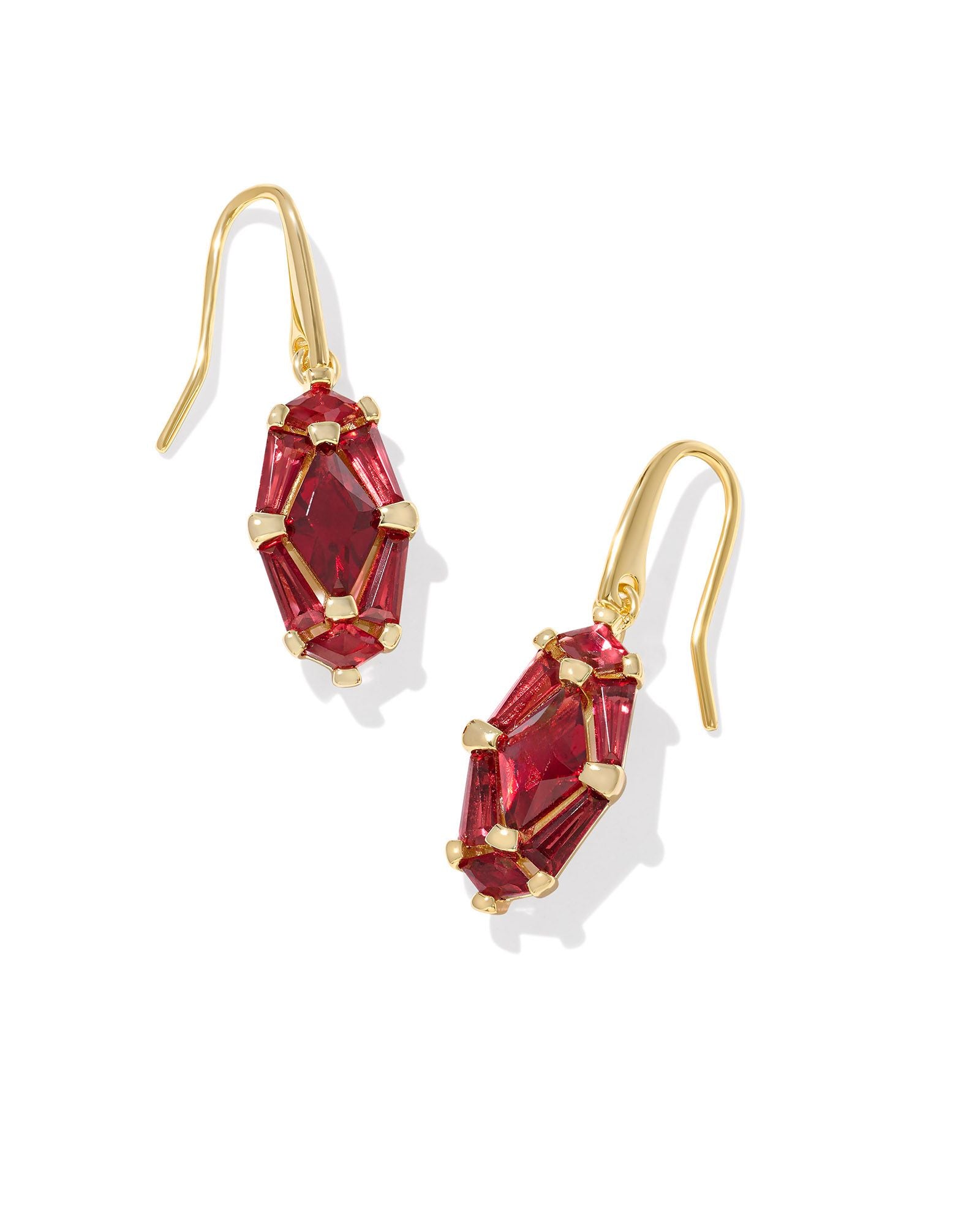 Kendra Scott Lindy Rae Lee Drop Earrings - Gold & Red Crystal