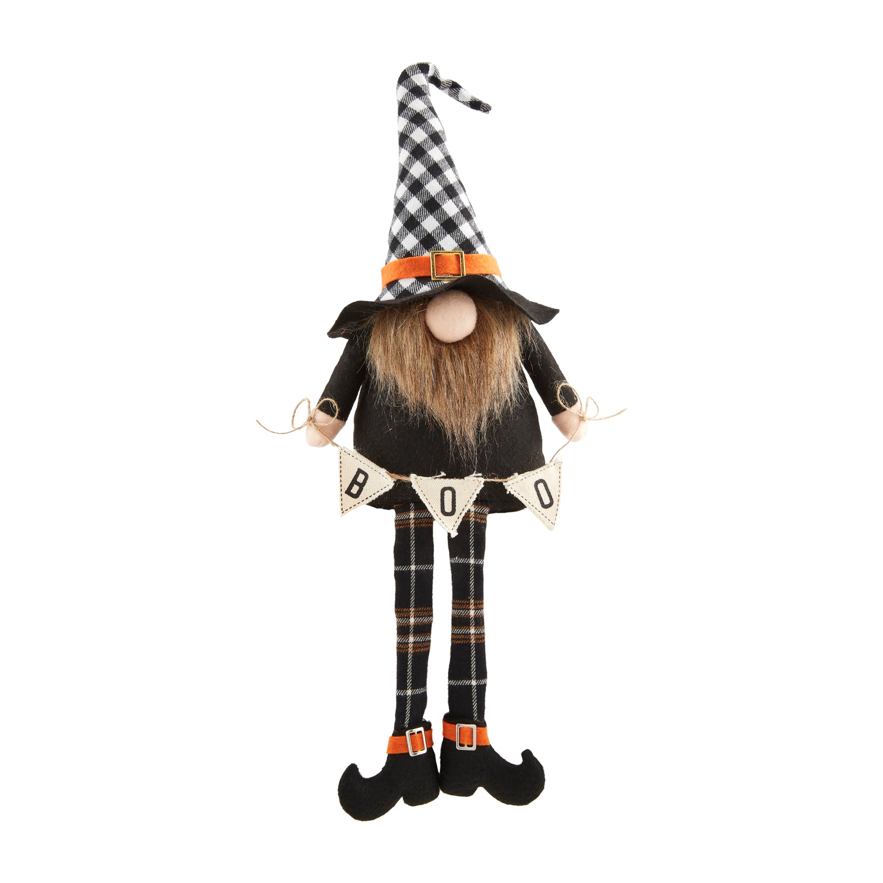 Mudpie Check Hat Halloween Dangle Leg Gnome