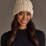 Cable Knit Faux Fur Pom Hat | Cream - Juli's Wearable Art