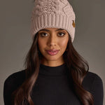 Cable Knit Faux Fur Pom Hat | Light Pink - Juli's Wearable Art