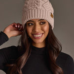 Cable Knit Faux Fur Pom Hat | Light Pink - Juli's Wearable Art