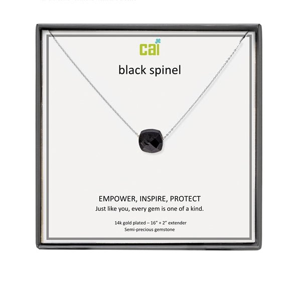 CAI Black Spinel Square Gemstone Necklaces - Juli's Wearable Art