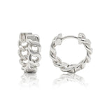 CAI Chain Chunky Plain Huggie Hoop Earrings - Juli's Wearable Art