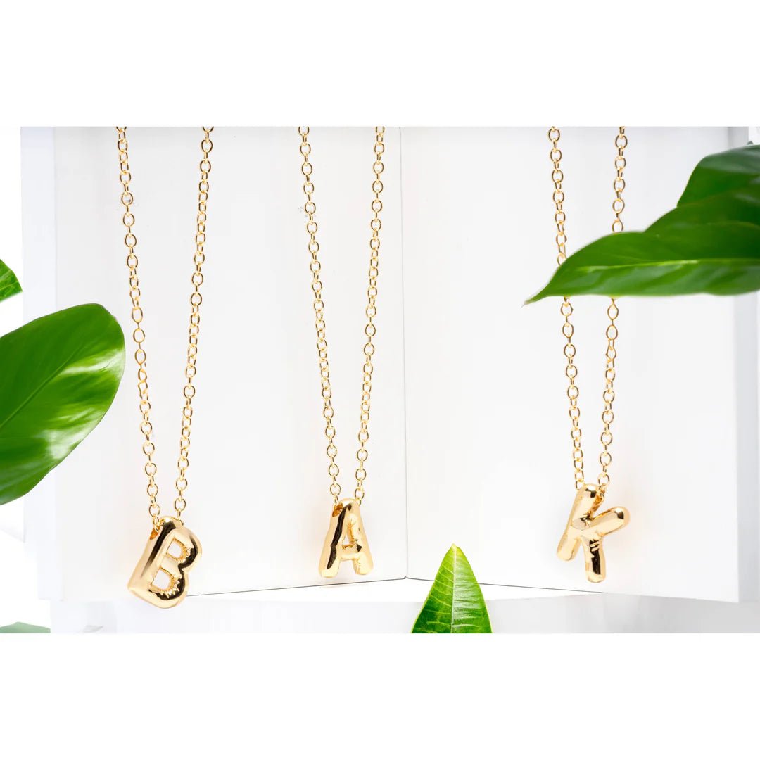 CAI Chunky Bold Letter Gold Initial necklaces - Juli's Wearable Art