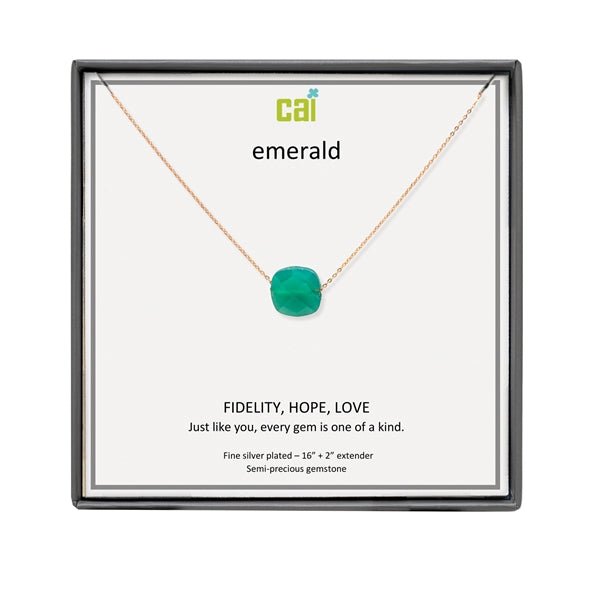CAI Emerald Square Gemstone Necklaces - Juli's Wearable Art