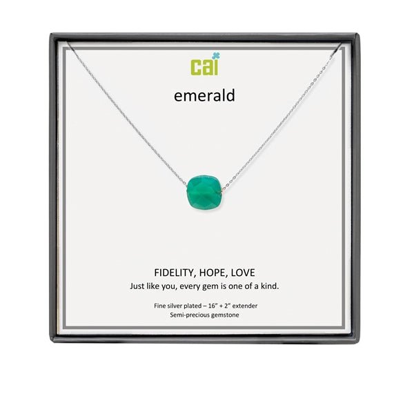 CAI Emerald Square Gemstone Necklaces - Juli's Wearable Art