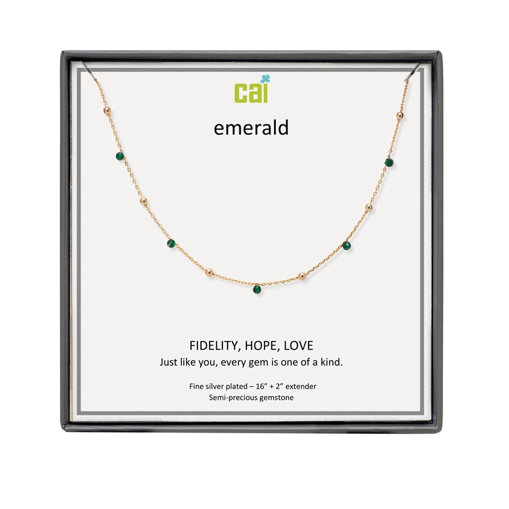 CAI Gold Satellite Gemstone Necklaces - Juli's Wearable Art
