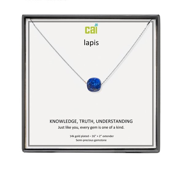 CAI Lapis Square Gemstone Necklaces - Juli's Wearable Art