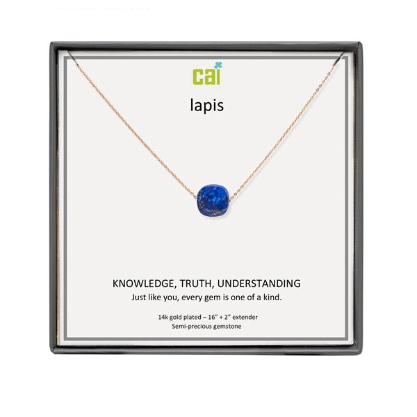 CAI Lapis Square Gemstone Necklaces - Juli's Wearable Art