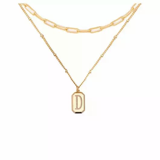 CAI Layering Tag Initial Necklaces - Gold - Juli's Wearable Art