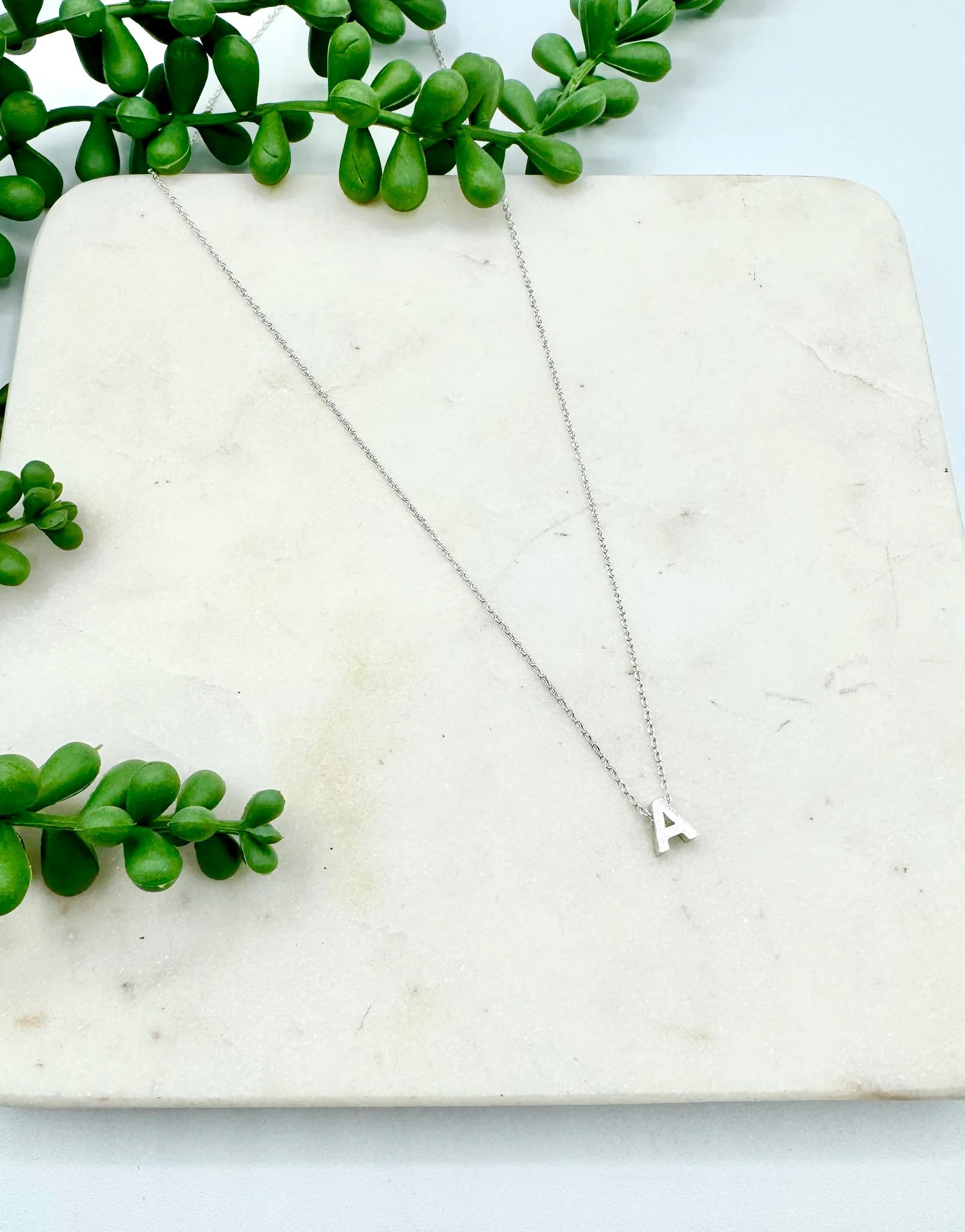CAI Silver Block Letter Initial Necklaces - Juli's Wearable Art
