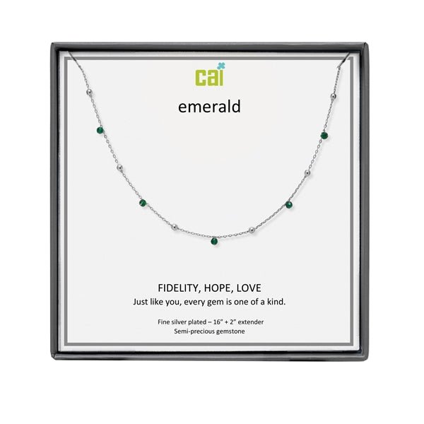 CAI Silver Satellite Gemstone Necklaces - Juli's Wearable Art
