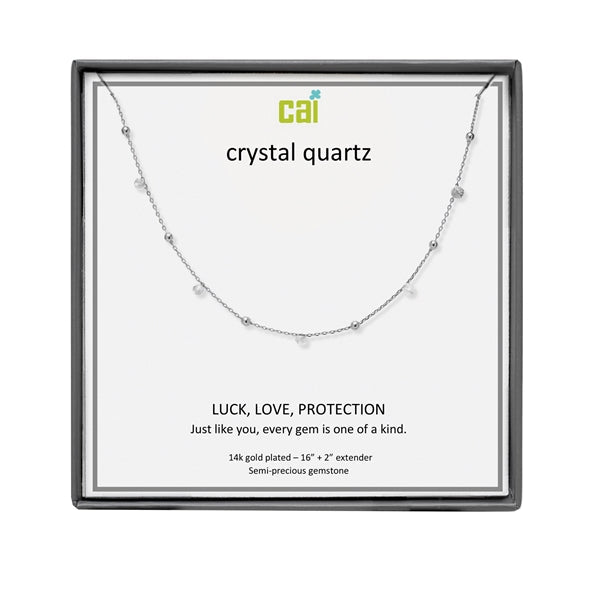 CAI Silver Satellite Gemstone Necklaces - Juli's Wearable Art