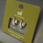 CAI Teardrop Chunky Plain Huggie Hoop Earrings - Juli's Wearable Art
