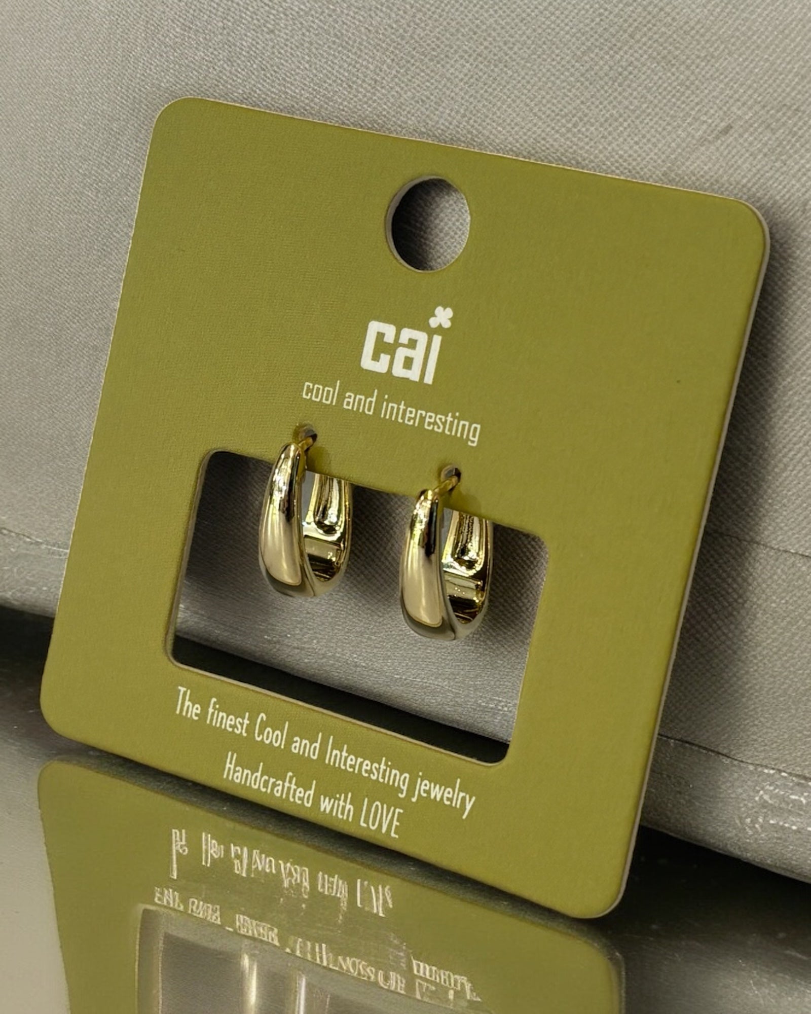 CAI Teardrop Chunky Plain Huggie Hoop Earrings - Juli's Wearable Art