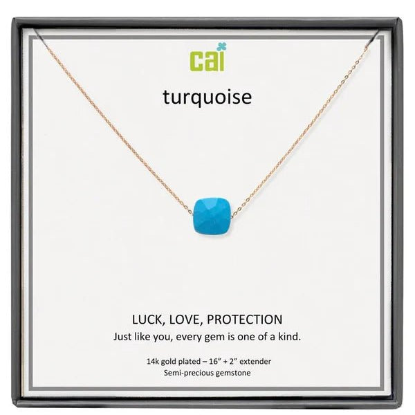CAI Turquoise Square Gemstone Necklaces - Juli's Wearable Art