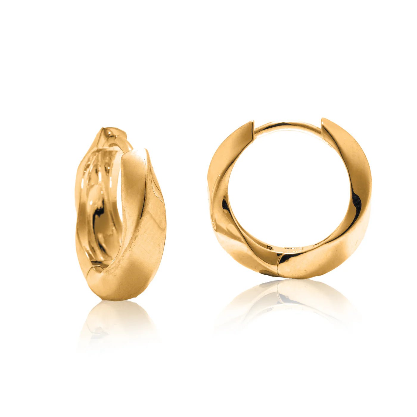 CAI Twisted Chunky Plain Huggie Hoop Earrings - Juli's Wearable Art