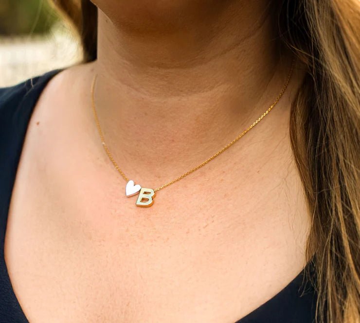 CAI Two Tone "Full of Love" Heart & Initial Necklaces - Juli's Wearable Art
