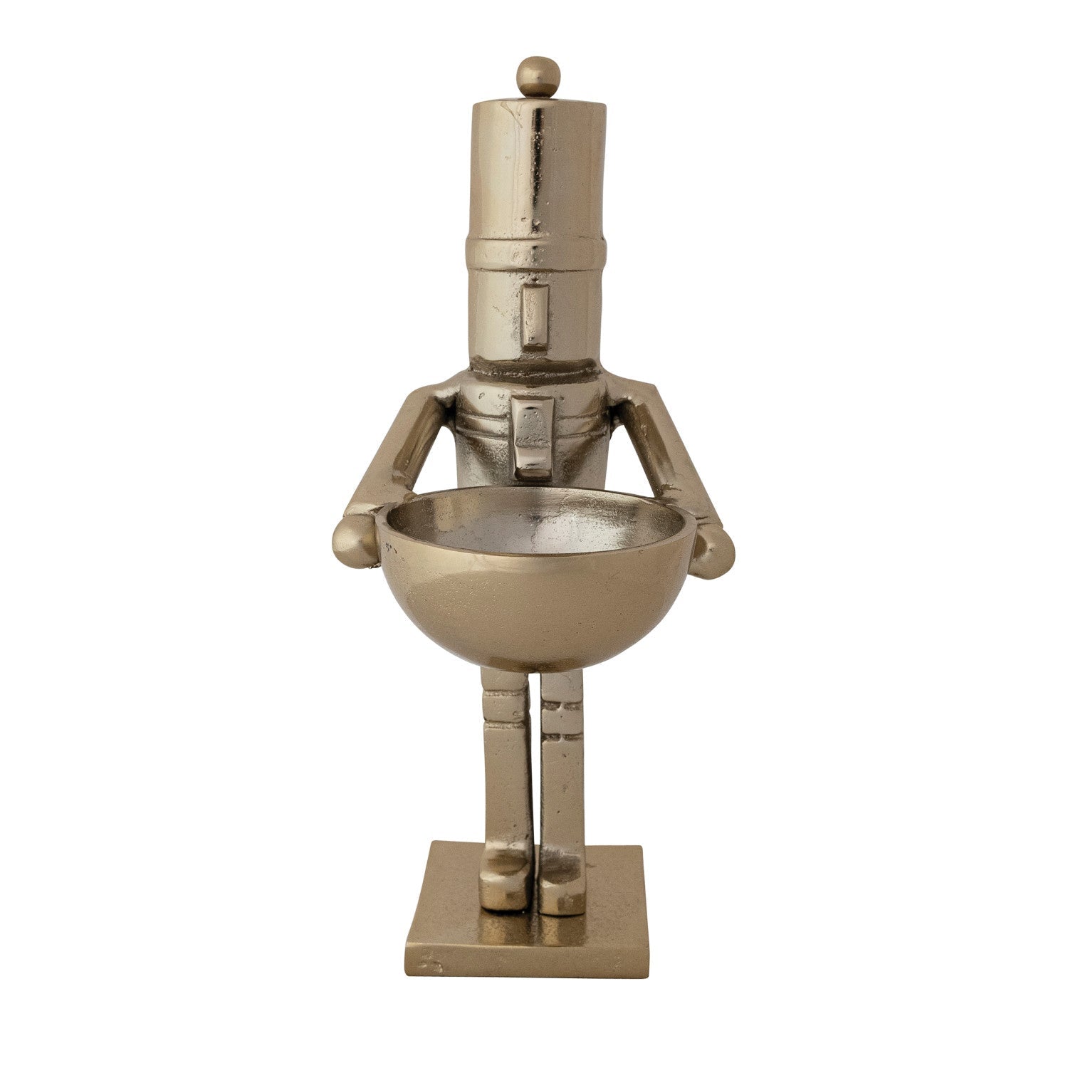 Cast Aluminum Nutcracker Holding Bowl