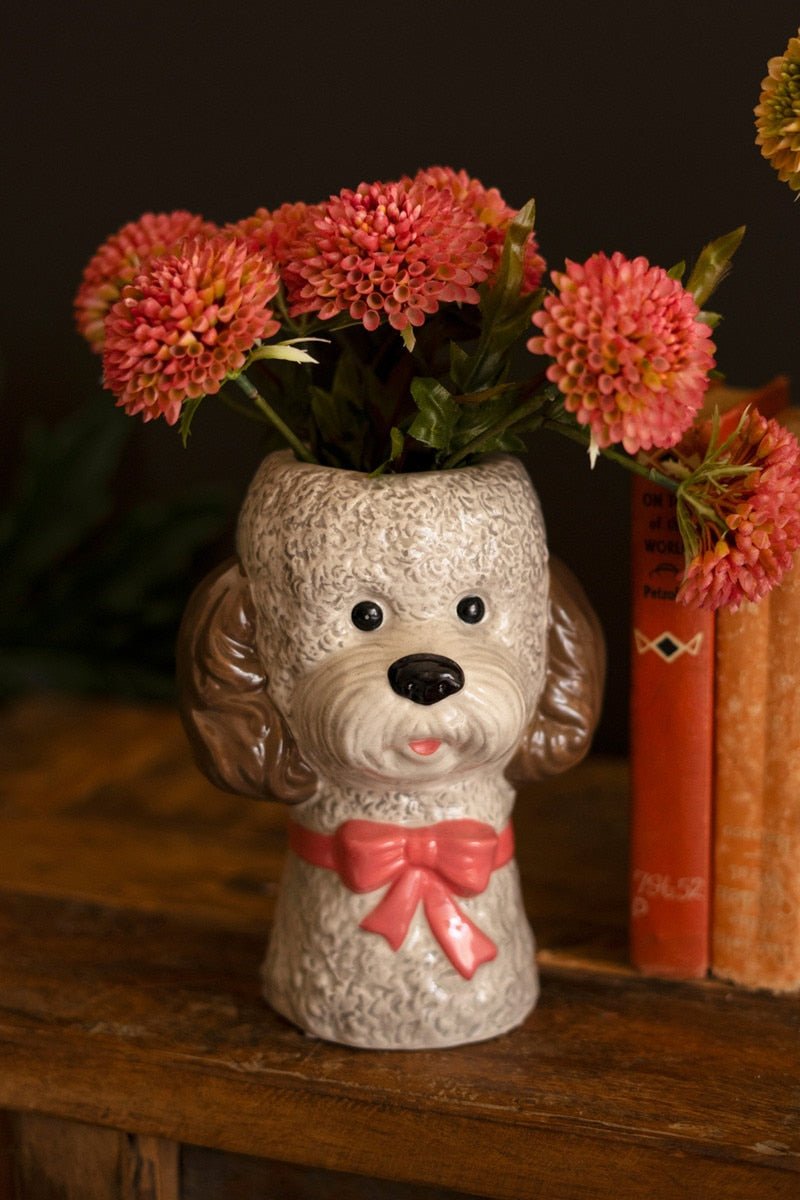 Ceramic Dog with Bows Vases | Set of 3 - Juli's Wearable Art