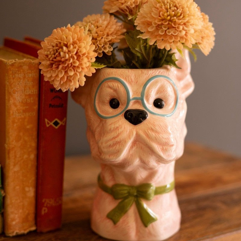 Ceramic Dog with Bows Vases | Set of 3 - Juli's Wearable Art