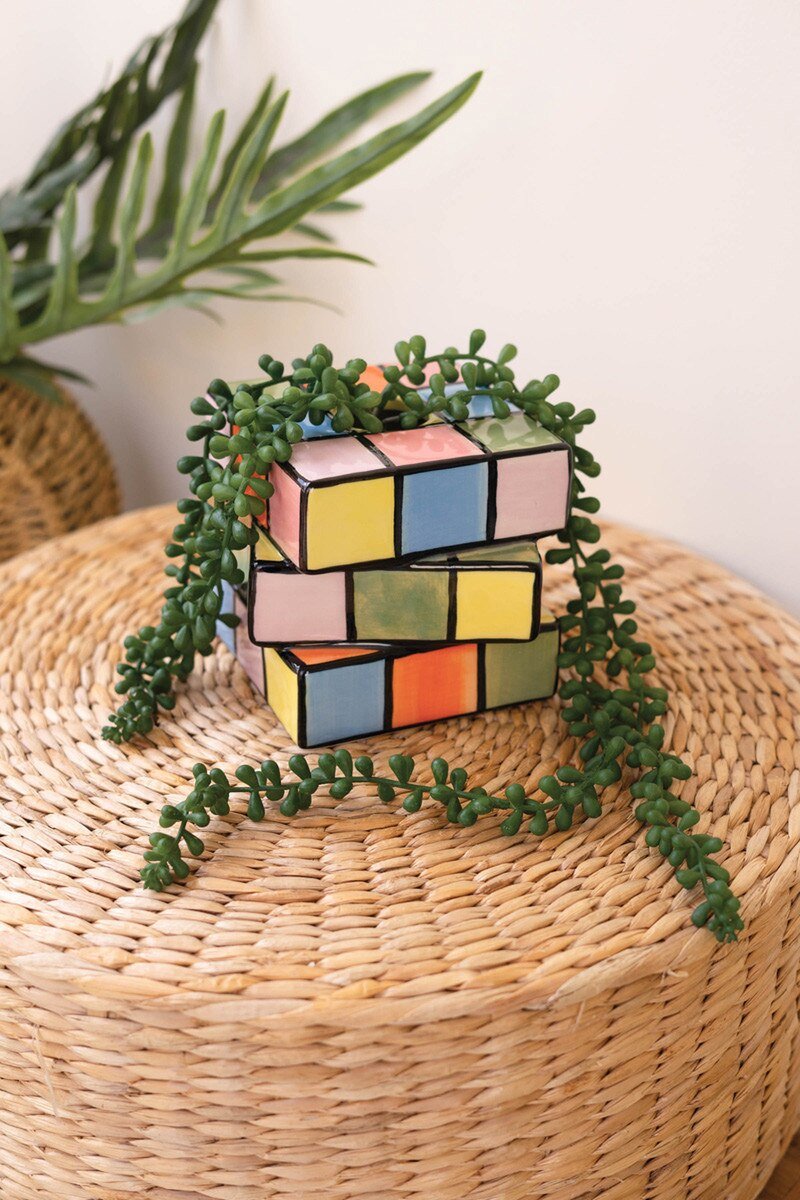 Ceramic Game Cube Bud Vase - Juli's Wearable Art
