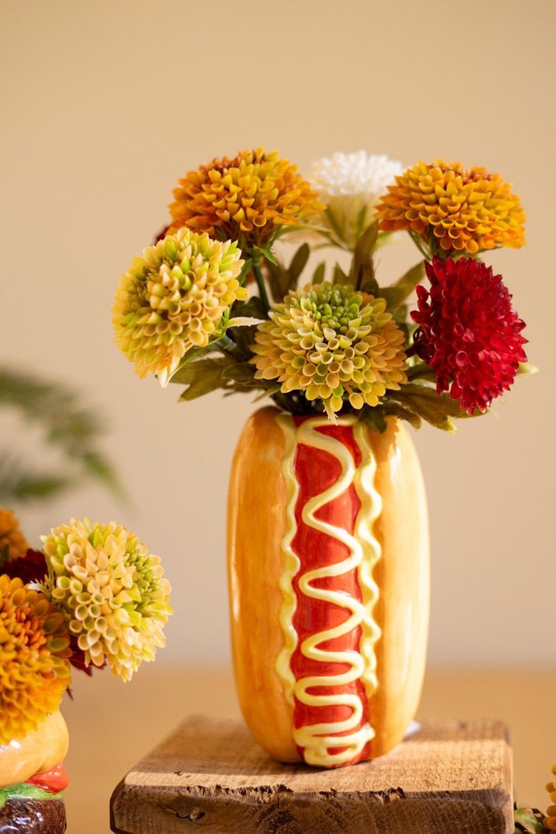 Ceramic Hamburger & Hotdog Vases | Set of 2 - Juli's Wearable Art