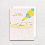 Champagne Birthday Greeting Card | Gold Foil Champagne Card - Juli's Wearable Art