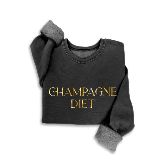 Champagne Diet Foil Mineral Sweatshirt – Black