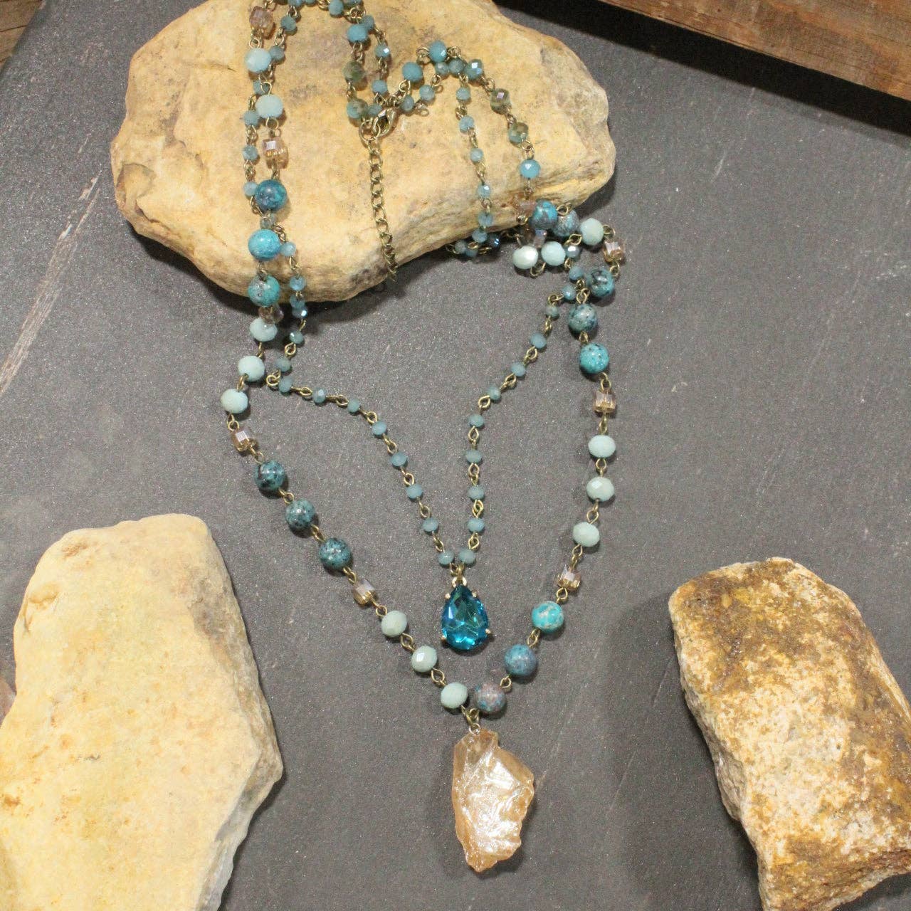 Charming Bohemian Jade Stone Layered Necklace - Juli's Wearable Art
