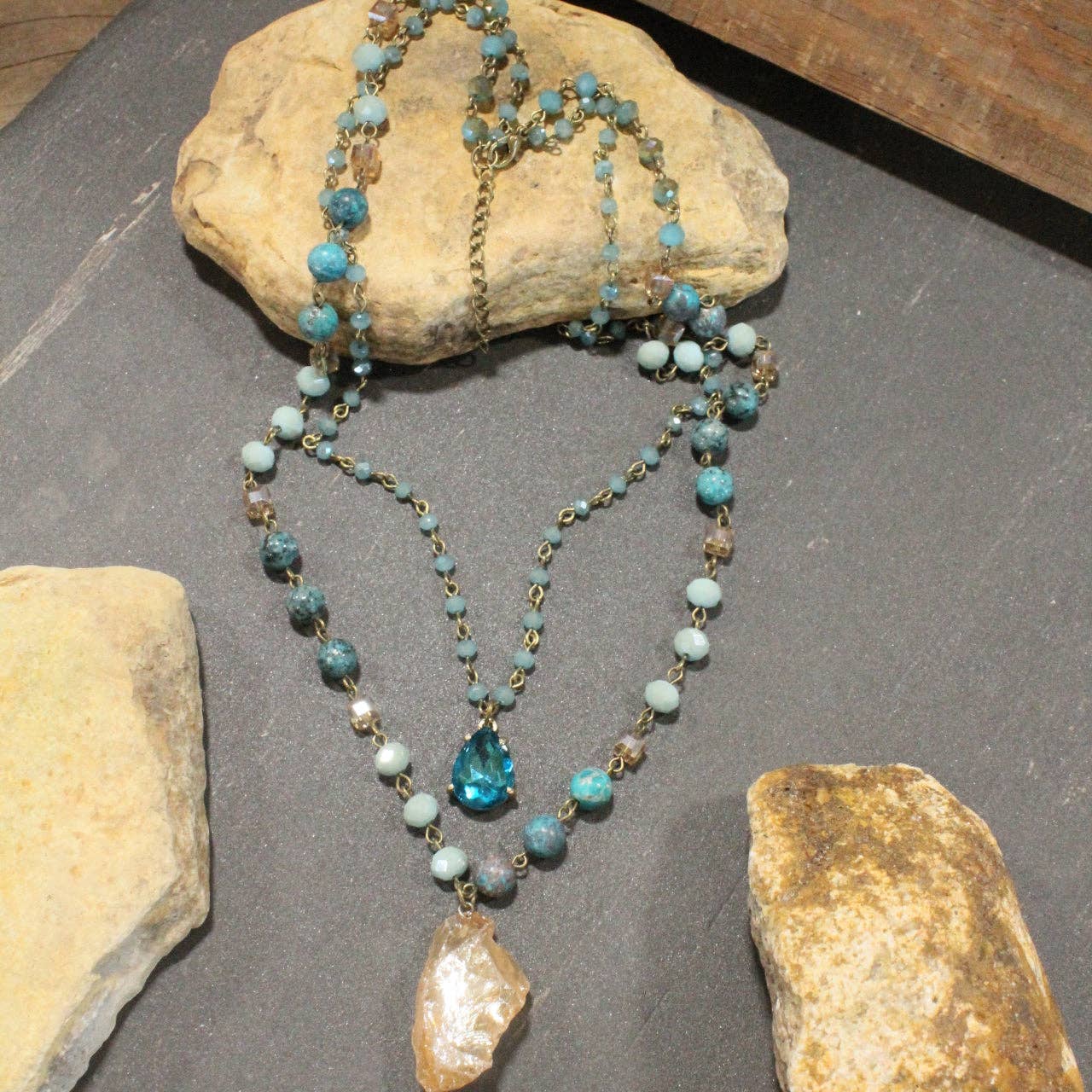 Charming Bohemian Jade Stone Layered Necklace - Juli's Wearable Art