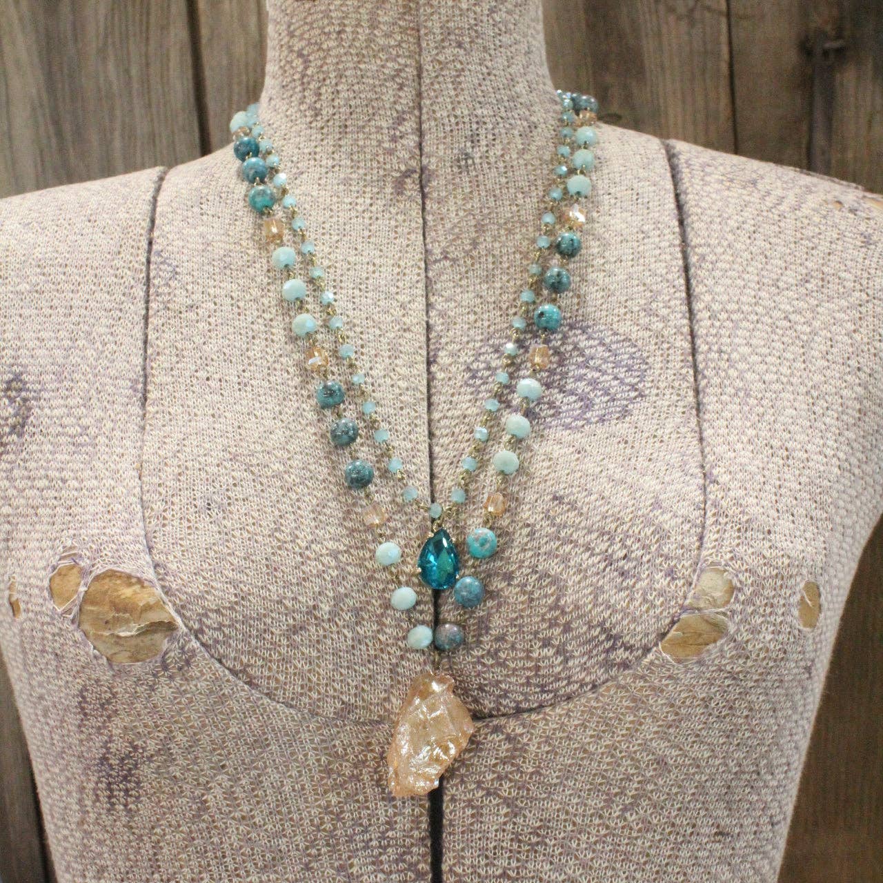 Charming Bohemian Jade Stone Layered Necklace - Juli's Wearable Art