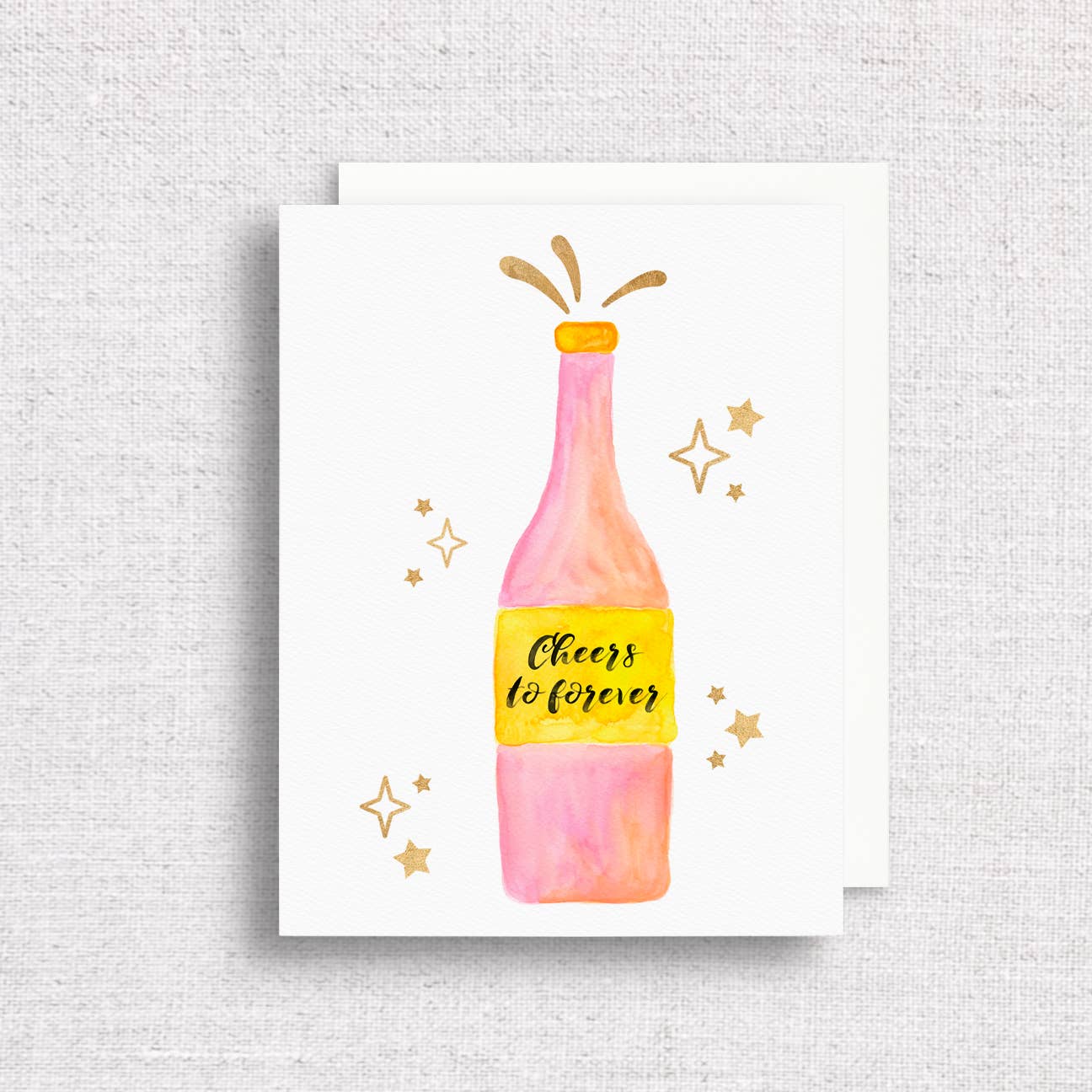 Cheers to Forever Champagne Wedding Greeting Card - Juli's Wearable Art