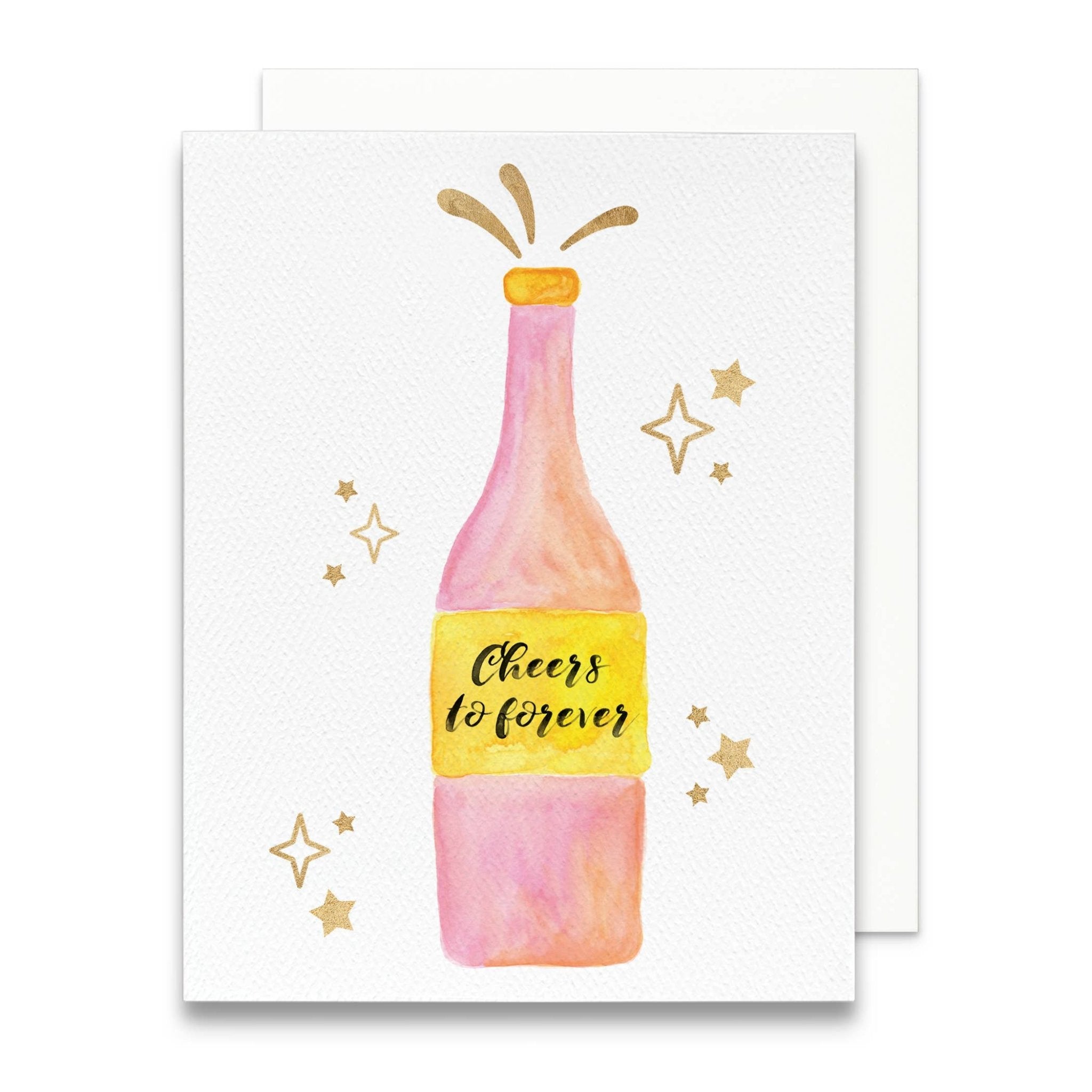 Cheers to Forever Champagne Wedding Greeting Card - Juli's Wearable Art