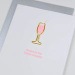 Cheers to the Happy Couple | Paper Clip Letterpress Card - Juli's Wearable Art