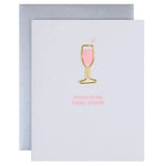 Cheers to the Happy Couple | Paper Clip Letterpress Card - Juli's Wearable Art
