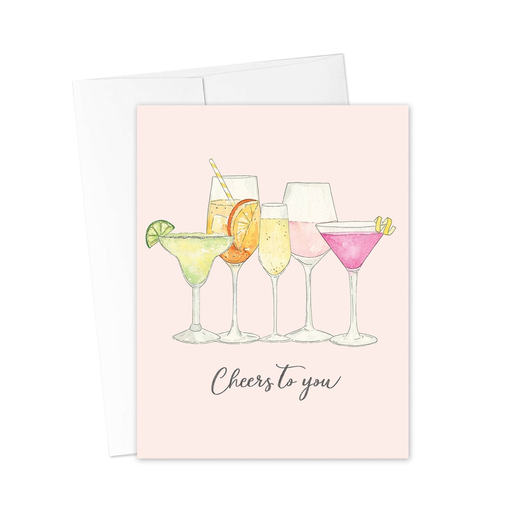 Cheers To You Card - Congrats Card - Cocktail Birthday Card - Juli's Wearable Art