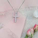 Cherished Moments Sterling Silver Kid's Sparking Cross Necklace - Juli's Wearable Art