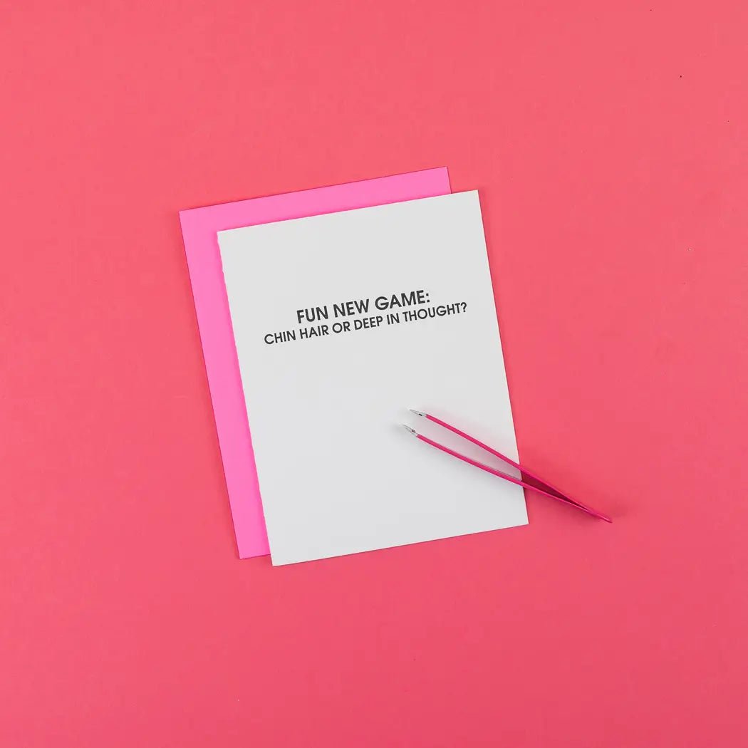 Chin Hair or Deep in Thought | Letterpress Card - Juli's Wearable Art