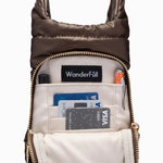 Chocolate Brown Shiny Hydrobag® with Dark Patterned Strap - Juli's Wearable Art