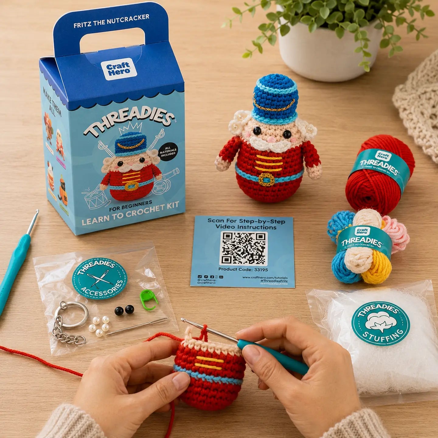 Christmas Crochet Kit For Beginners | Fritz the Nutcracker