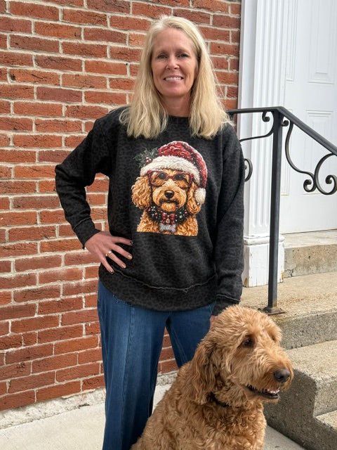 Christmas Goldendoodle Sweatshirt - Juli's Wearable Art