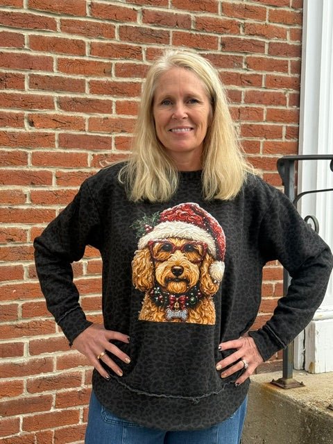 Christmas Goldendoodle Sweatshirt - Juli's Wearable Art