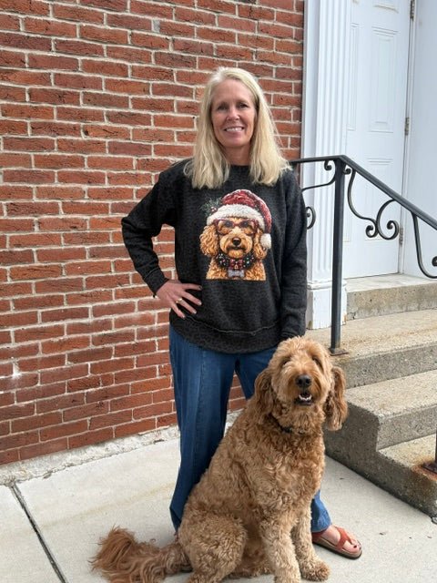 Christmas Goldendoodle Sweatshirt - Juli's Wearable Art