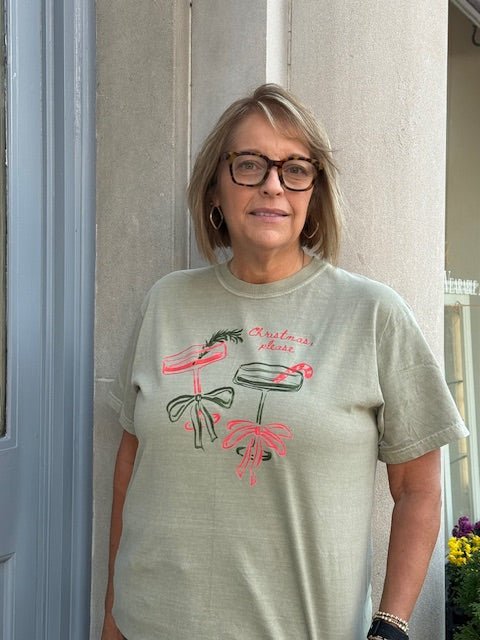 “Christmas Please” Christmas Cocktail Tee - Juli's Wearable Art