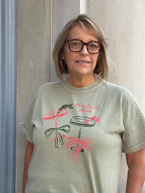 “Christmas Please” Christmas Cocktail Tee - Juli's Wearable Art