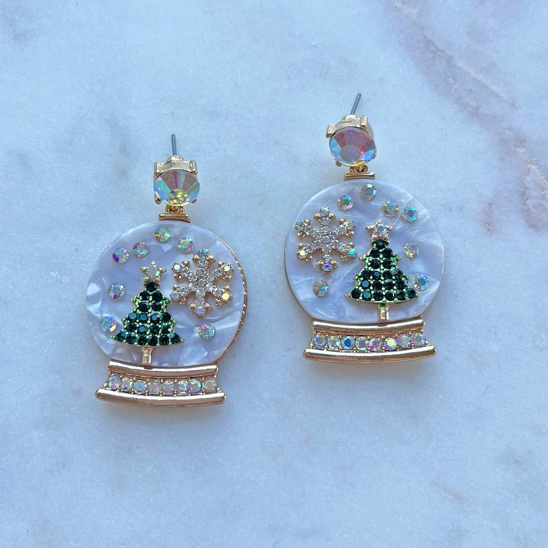 Christmas Snow Globe Earrings - Juli's Wearable Art