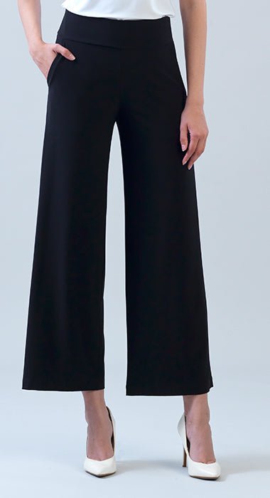 Clara Sunwoo Ankle Length Signature Soft Knit Straight Leg Pant | Black
