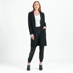 Clara Sunwoo Chunky Ribbed - Modern Pocket Sweater Cardigan - Black - Juli's Wearable Art