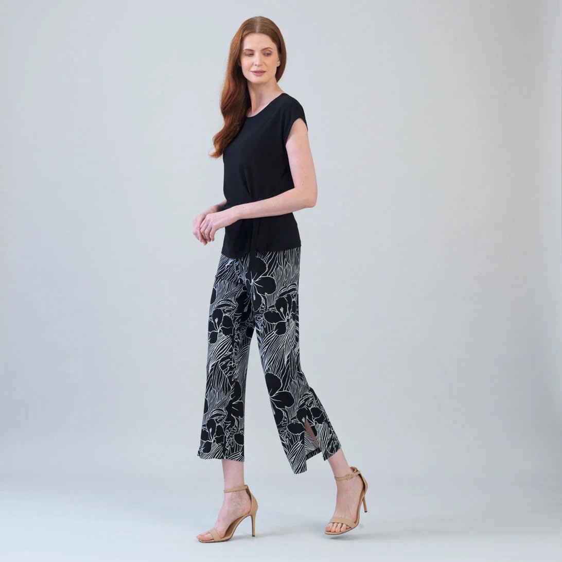 Clara Sunwoo Crepe Knit | Side Slit Ankle Pant | Orchid Sketch